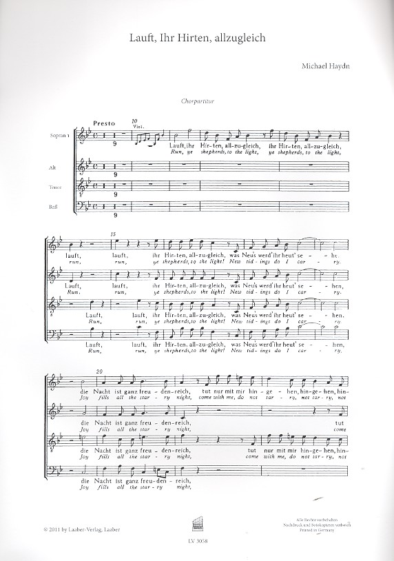 Lauft, ihr Hirten, allzugleich