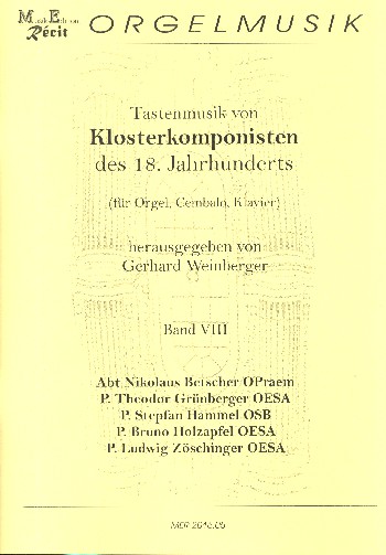 Tastenmusik von Klosterkomponisten des 18. Jahrhunderts Band 8