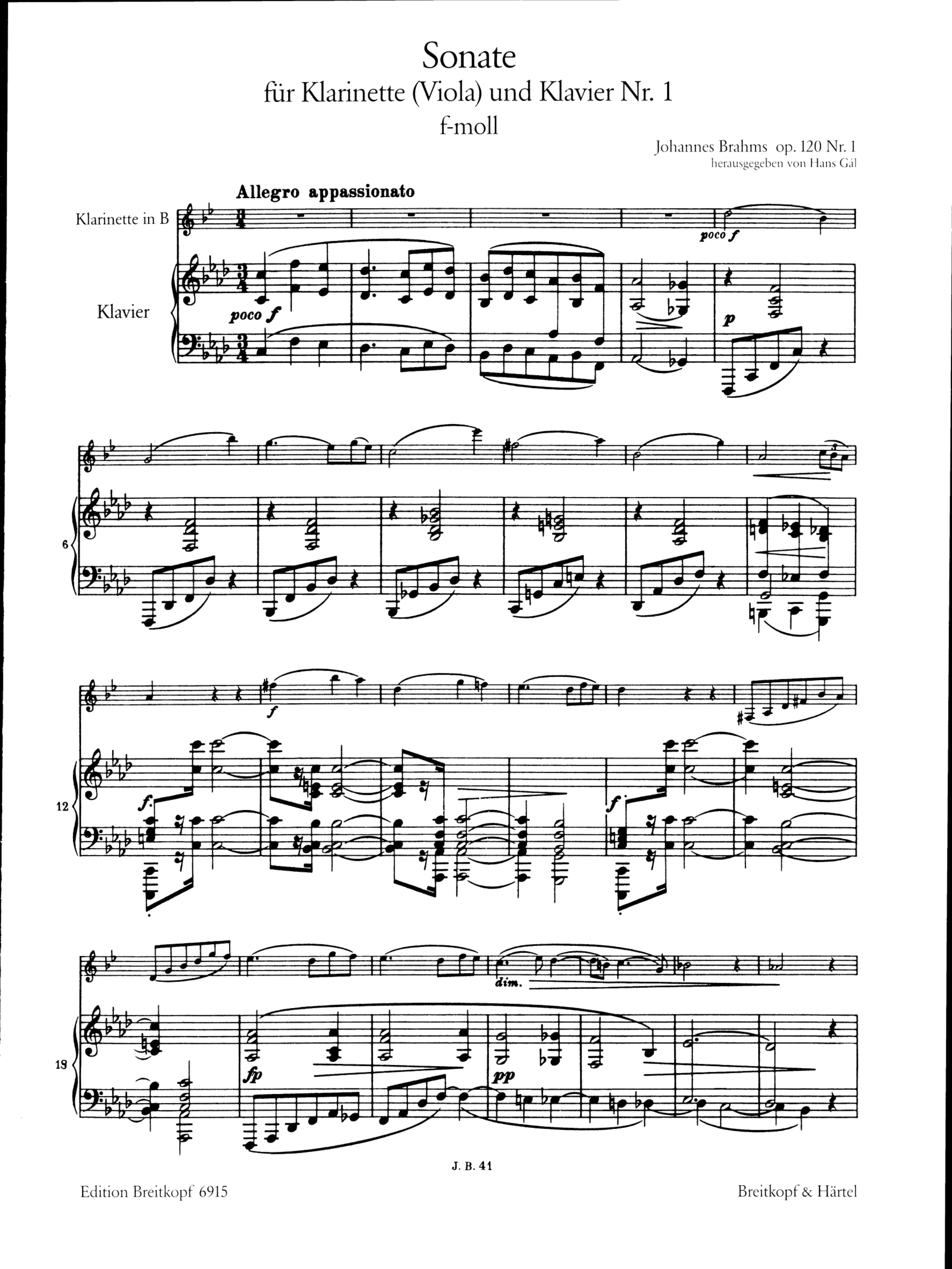 Sonate f-Moll Nr.1 op.120