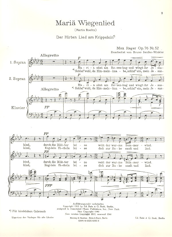 Mariä Wiegenlied op.76,52