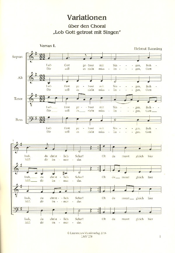 Variationen über den Choral Lob Gott getrost mit Singen