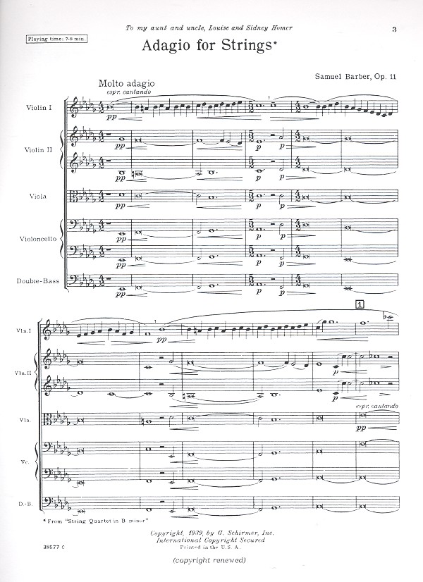 Adagio for Strings op.11
