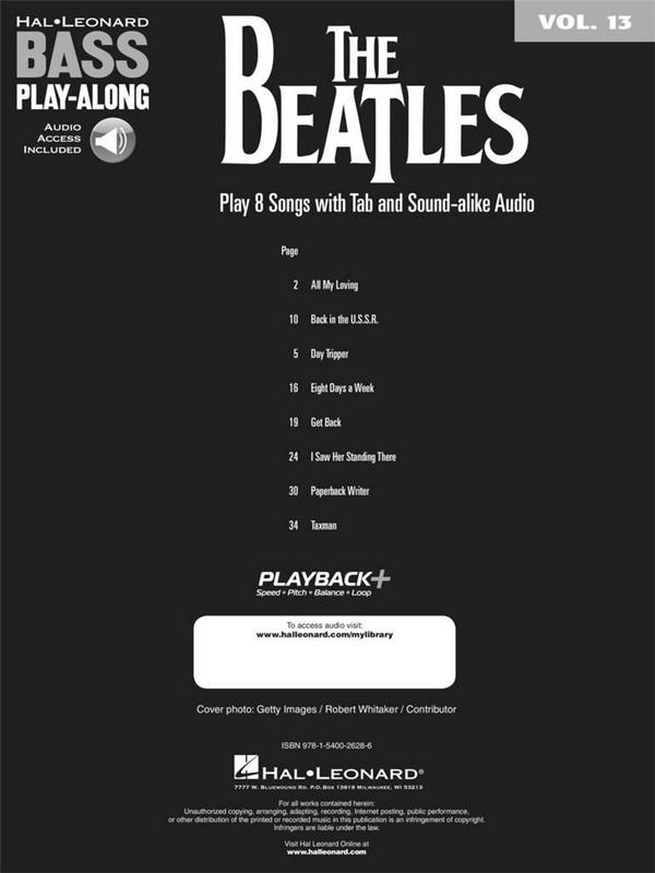 The Beatles (+Online Audio Access): bass playalong vol.13