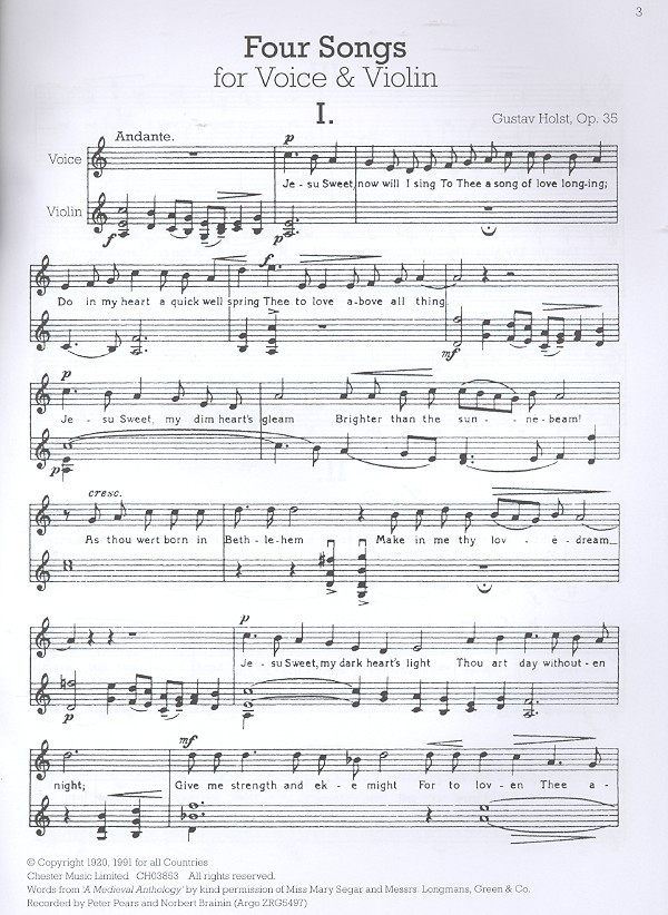 4 Songs op.35 for soprano and