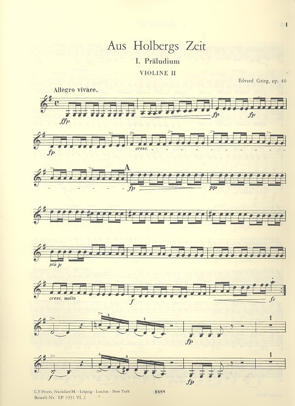 Aus Holbergs Zeit op.40