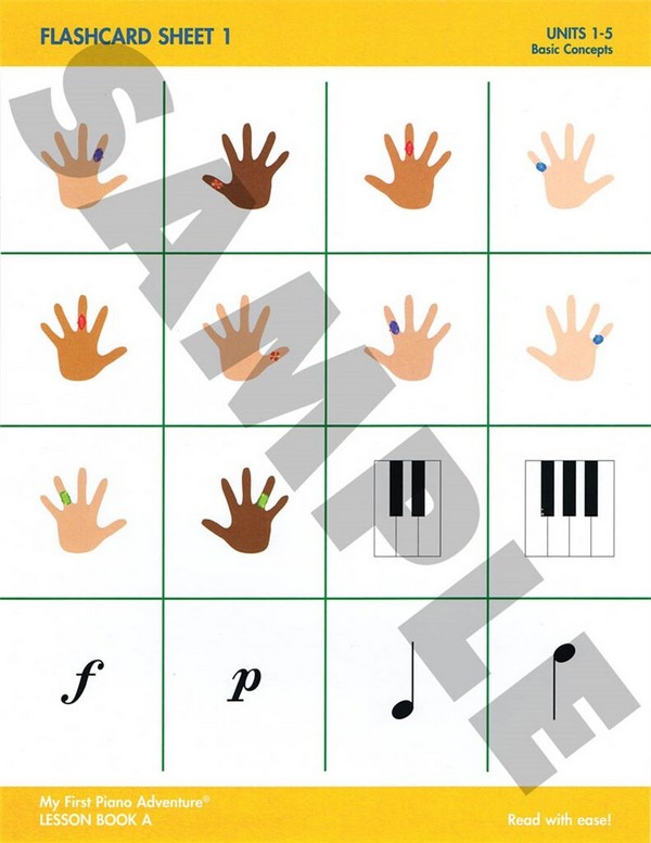 My first Piano Adventure Flashcard Sheets