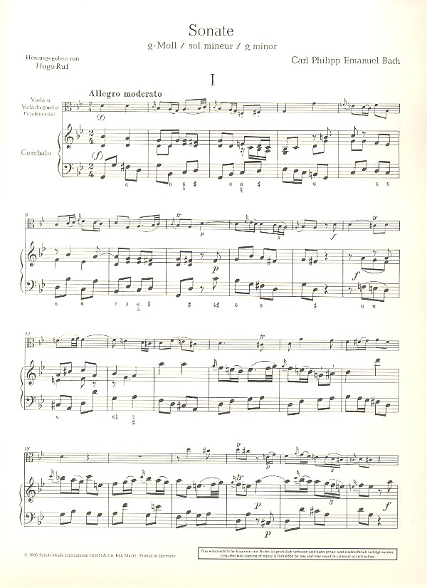 Sonate g-Moll Wq88