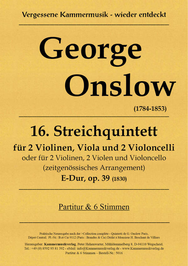 Quintett E-Dur Nr.16 op.39
