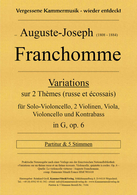 Variations sur 2 thèmes en sol majeur op.6
