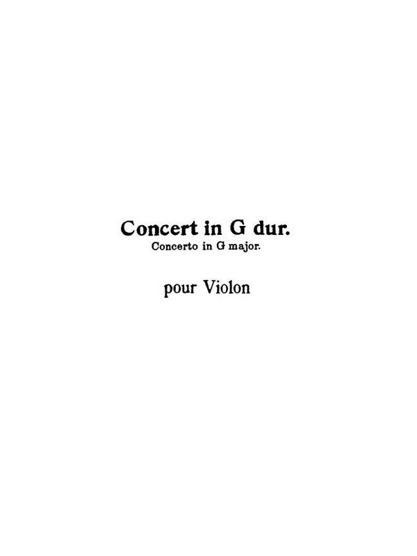 Konzert G-Dur op.34 für
