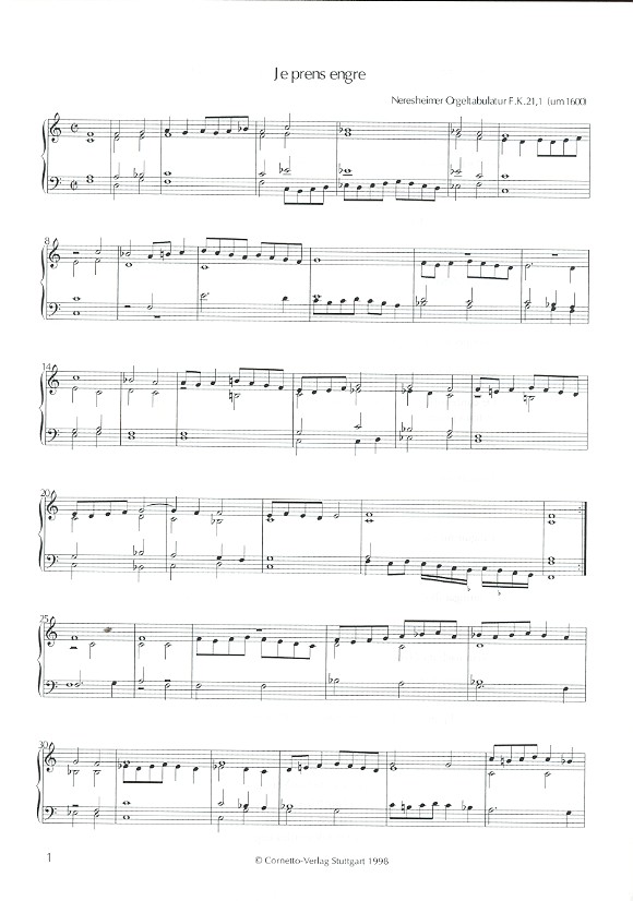 Die Neresheimer Orgeltabulatur um 1600