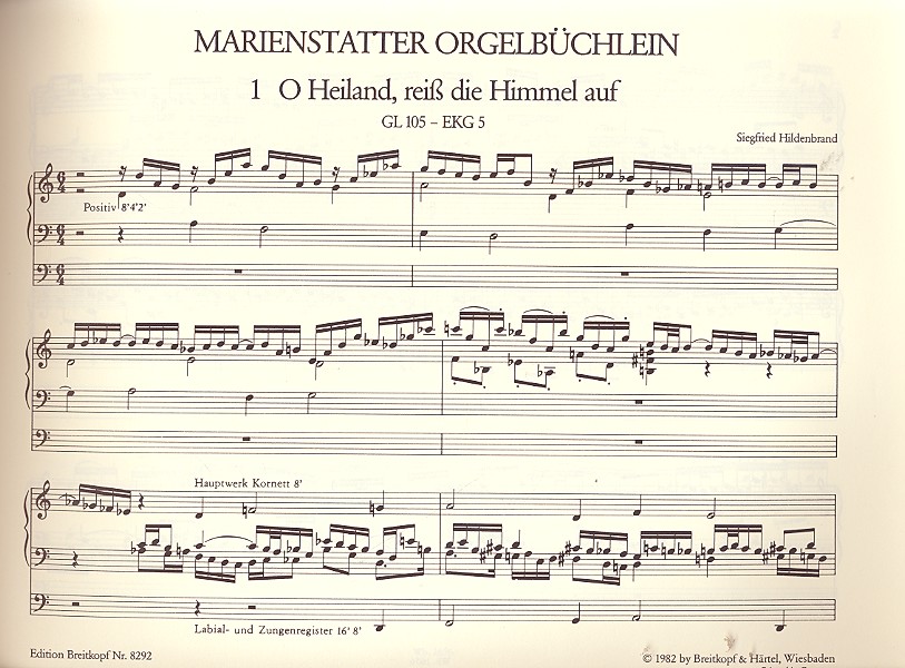 Marienstatter Orgelbüchlein - Advent, Weihnachten