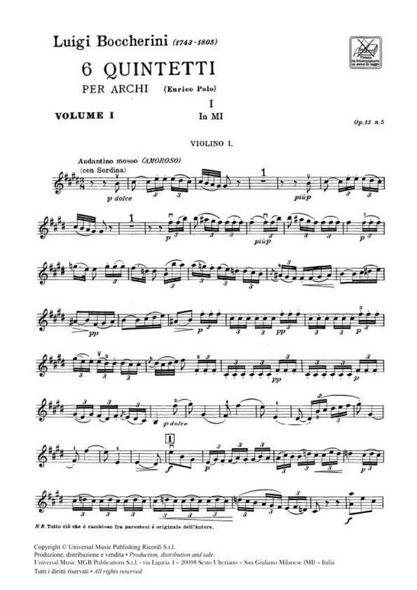 Quintetti op.13,5 e op.20,4