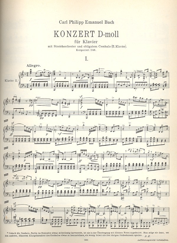 Konzert d-moll für Klavier und Orchester