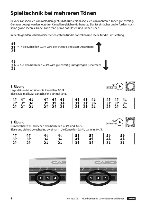 Mundharmonika schnell und einfach lernen (+QR-Codes)