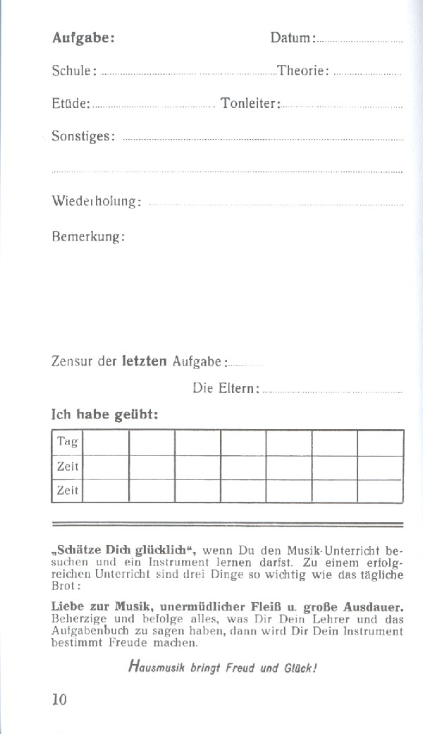 Das ABC des Musikschülers Ein