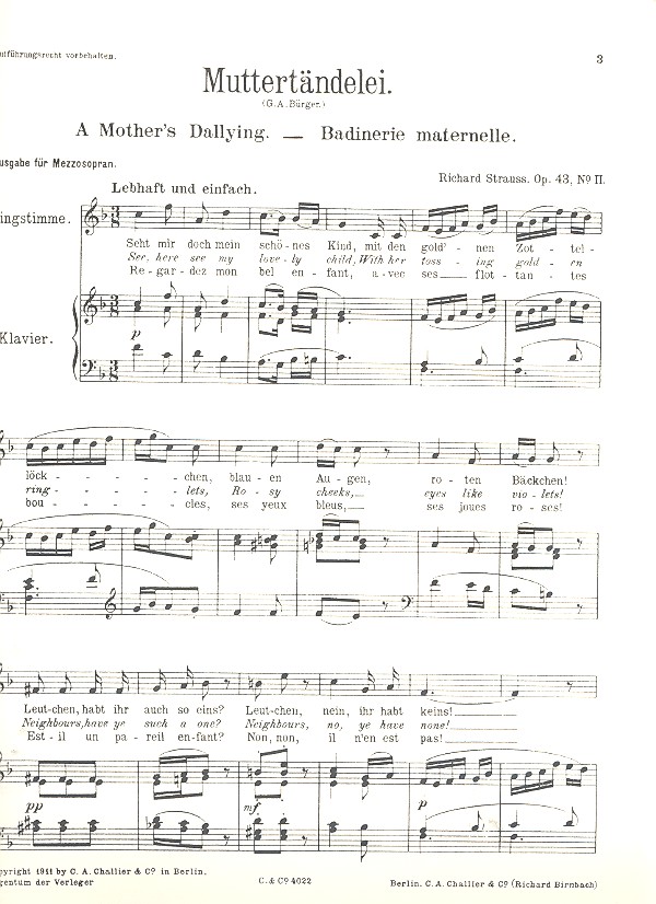 Muttertändelei op.43,2