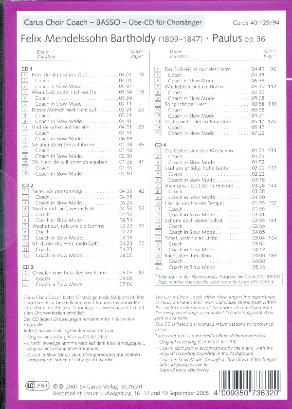 Paulus - Chorstimme Bass