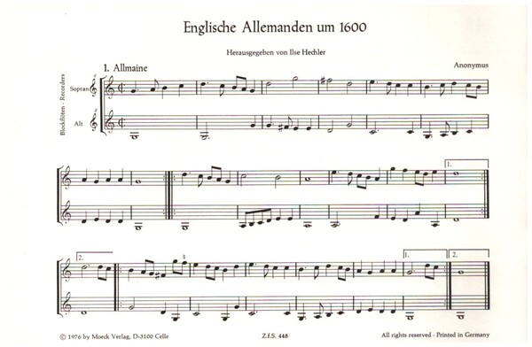 Englische Almanden um 1600