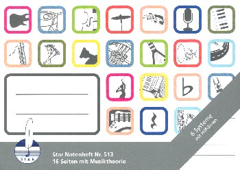 Notenheft mit Hilfslinien Format