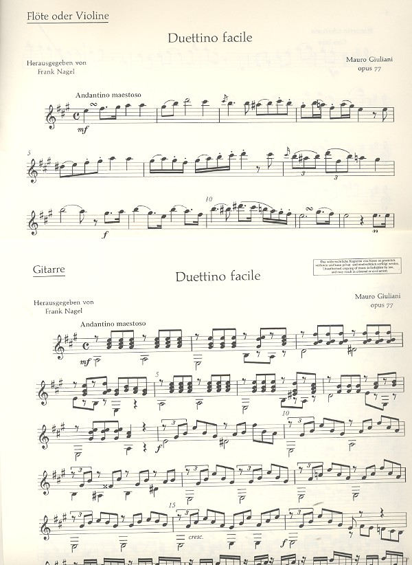 Duettino facile op. 77