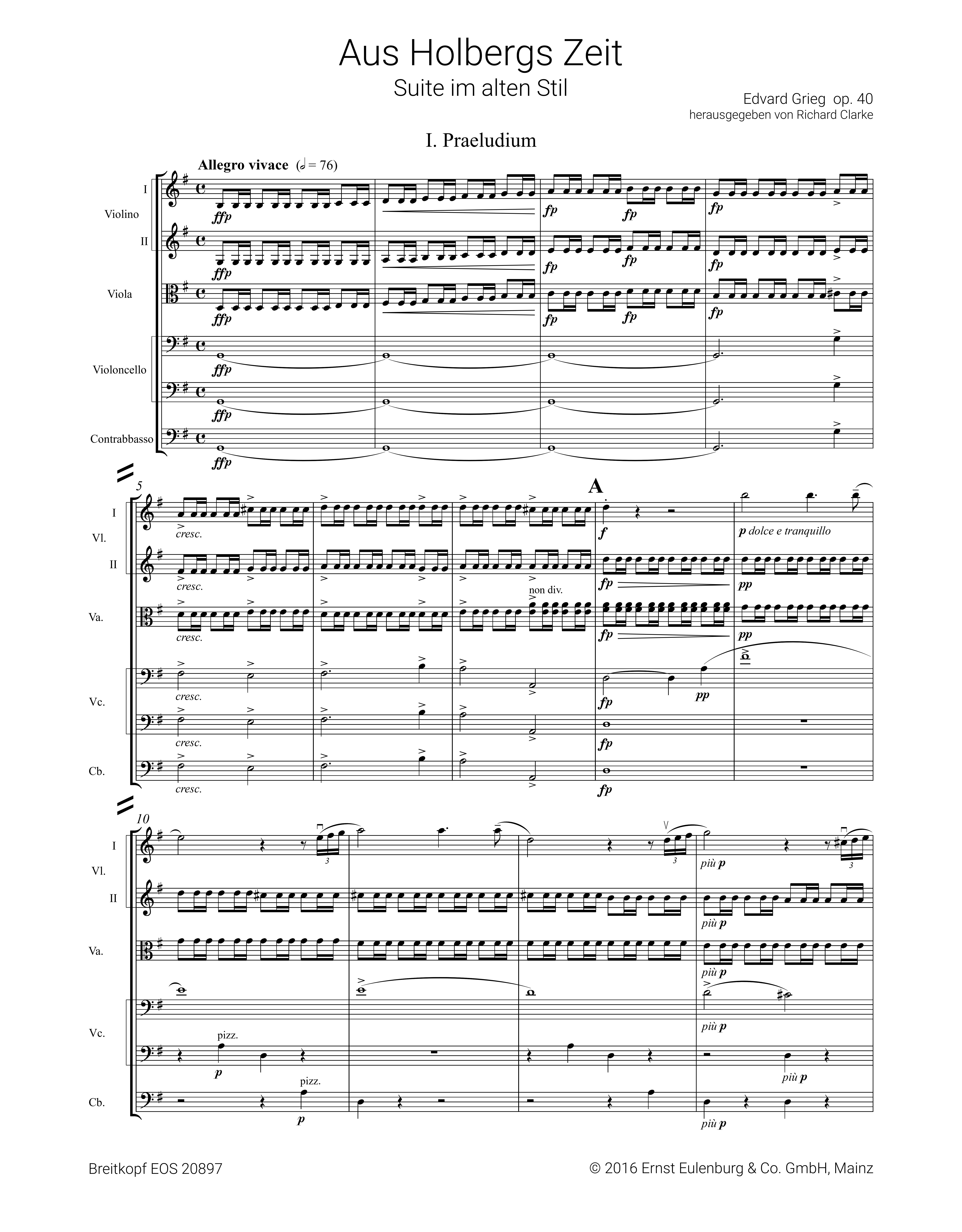 Aus Holbergs Zeit op.40
