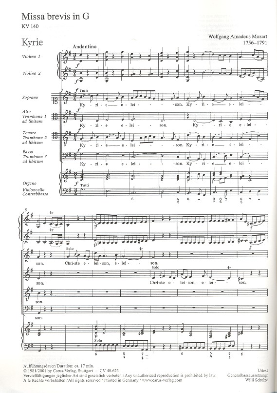 Missa brevis G-Dur KV140