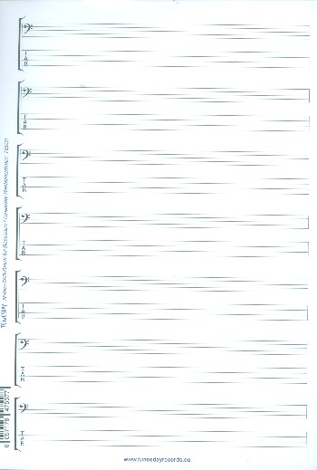 Notenblock Noten und Tabulatur für Bass Din A4 hoch