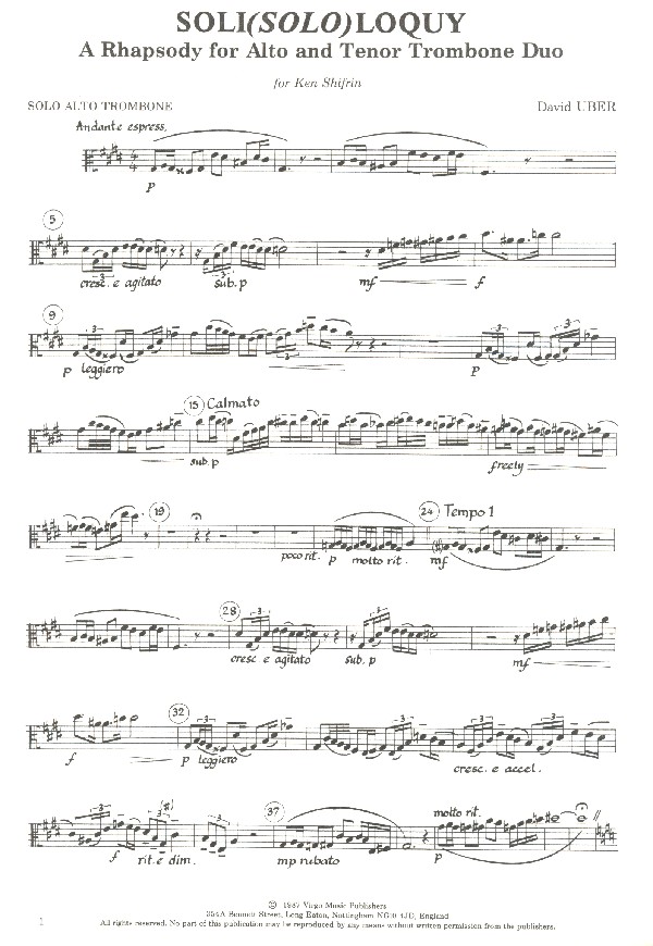 Soli(Solo)loquy for alto trombone,