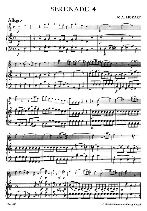 Serenade C-Dur Nr.4-5 nach