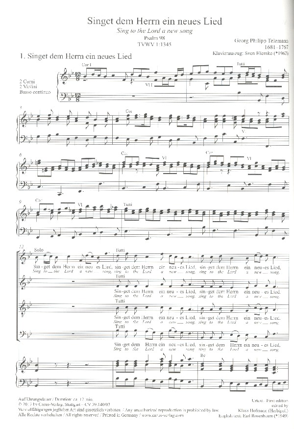 Singet dem Herrn ein neues Lied TWV1:1345