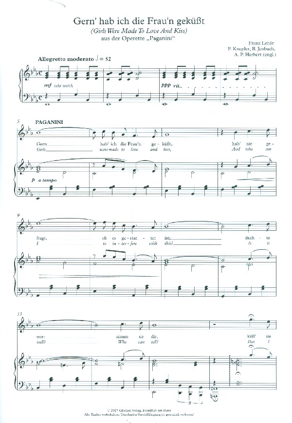 Gern hab ich die Frau'n geküßt