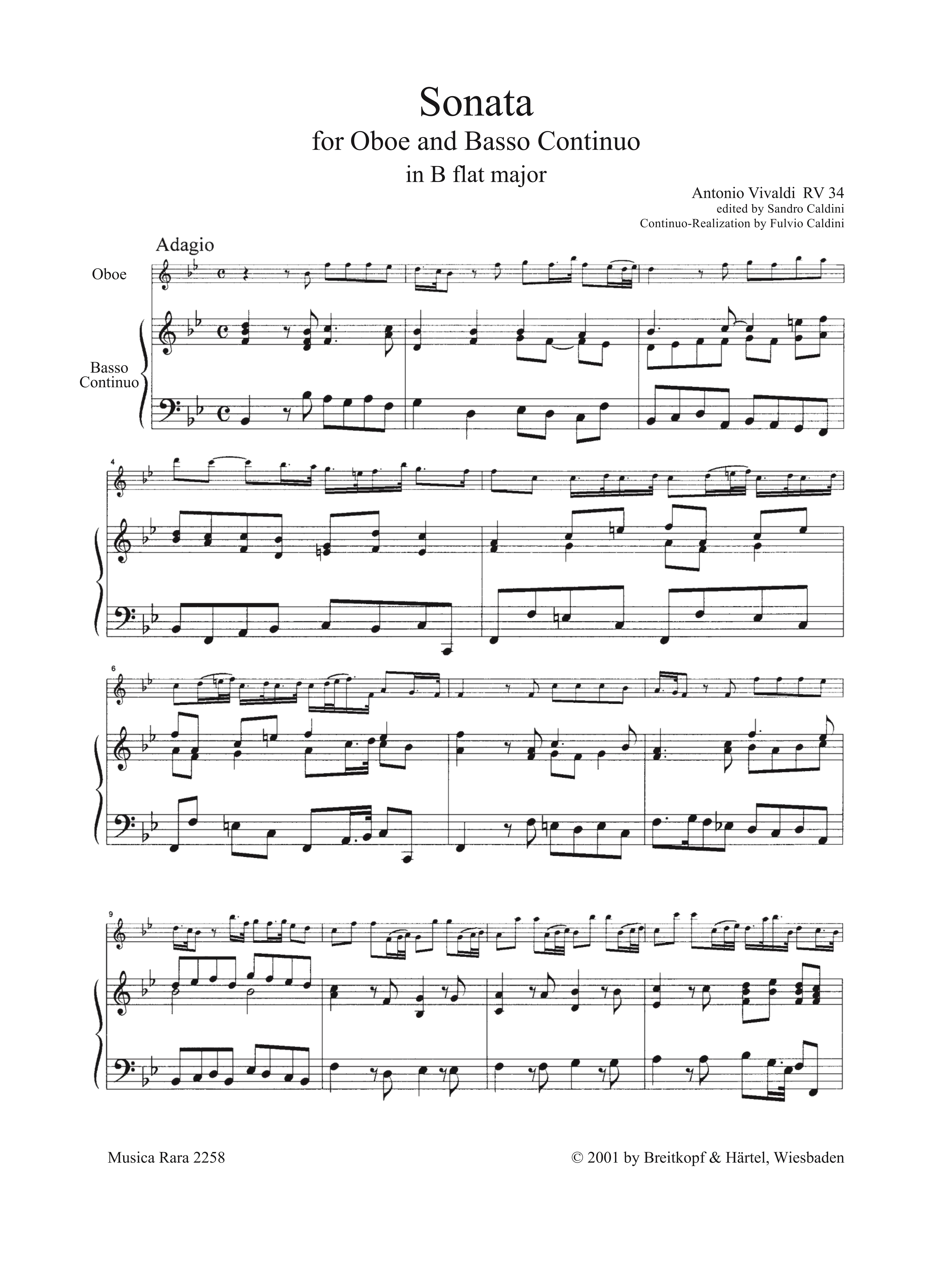 Sonata B flat major RV34