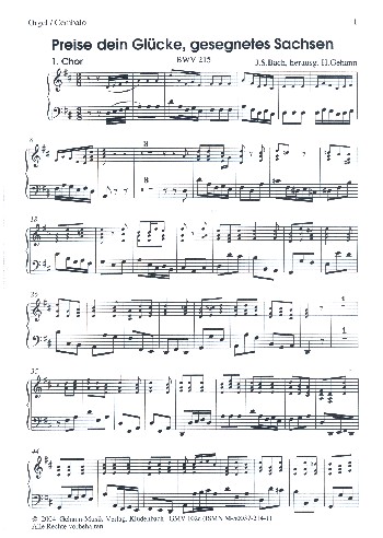 Preise dein Glücke gesegnetes Sachsen BWV215