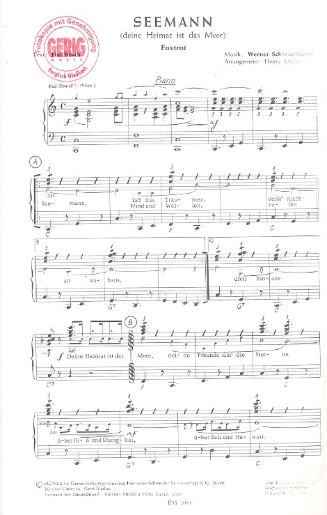 Seemann deine Heimat ist das Meer