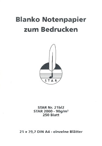 Notenpapier blanko zum Bedrucken Din A4 90 g/m 250 Blatt