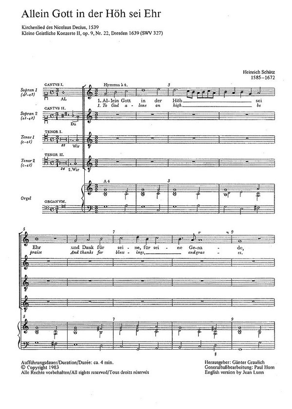Allein Gott in der Höh sei Ehr (Geistliches Konzert)