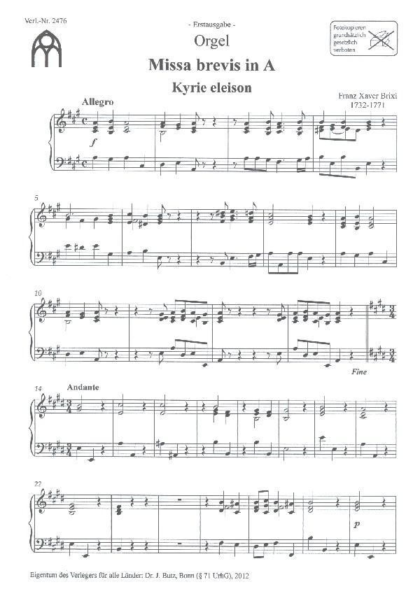 Miss brevis A-Dur