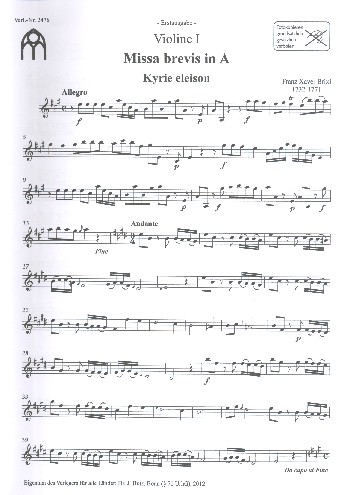 Missa brevis A-Dur