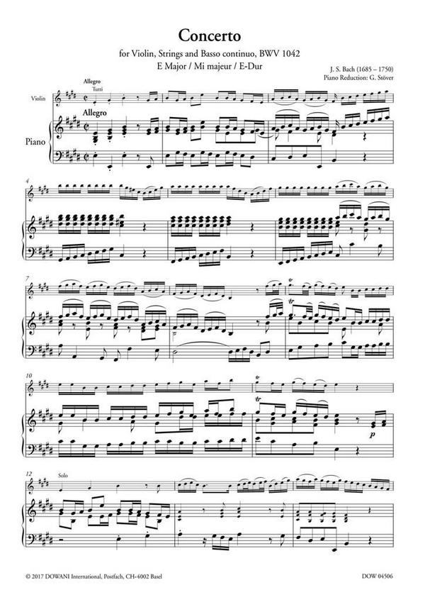 Concerto E major BWV1042 (+CD)
