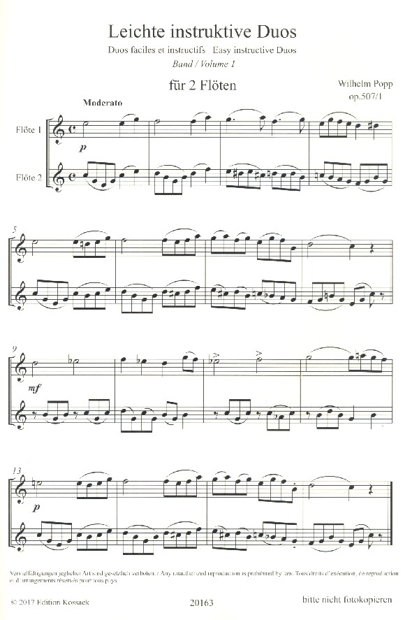 Leichte instruktive Duette op.507 Band 1