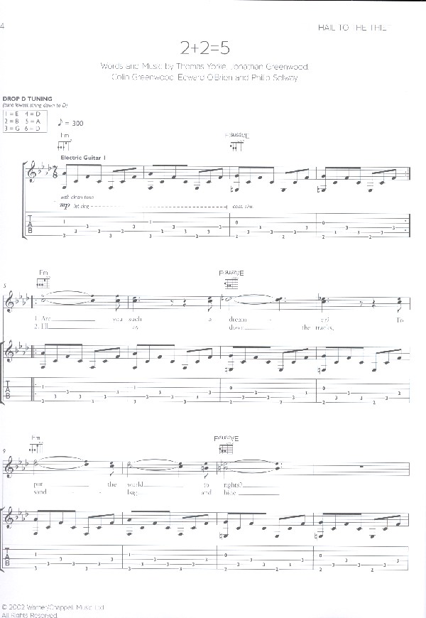 Radiohead: the electric Guitar Songbook