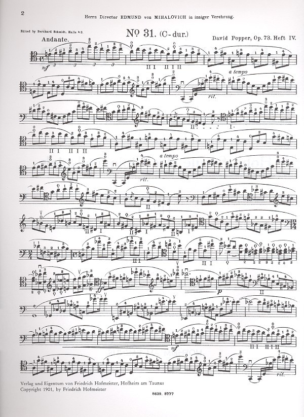 Hohe Schule des Violoncellspiels op.73 Band 4