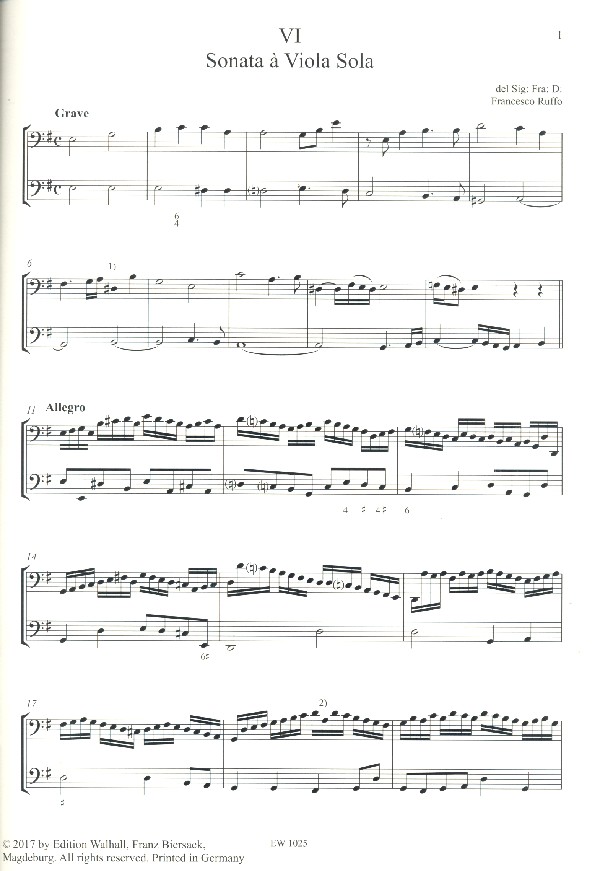 The Ruffo Music Book - 11 Sonatas and Sinfonias vol.2 (nos.6-11)