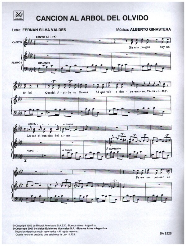 Cancion al arbol del olvido