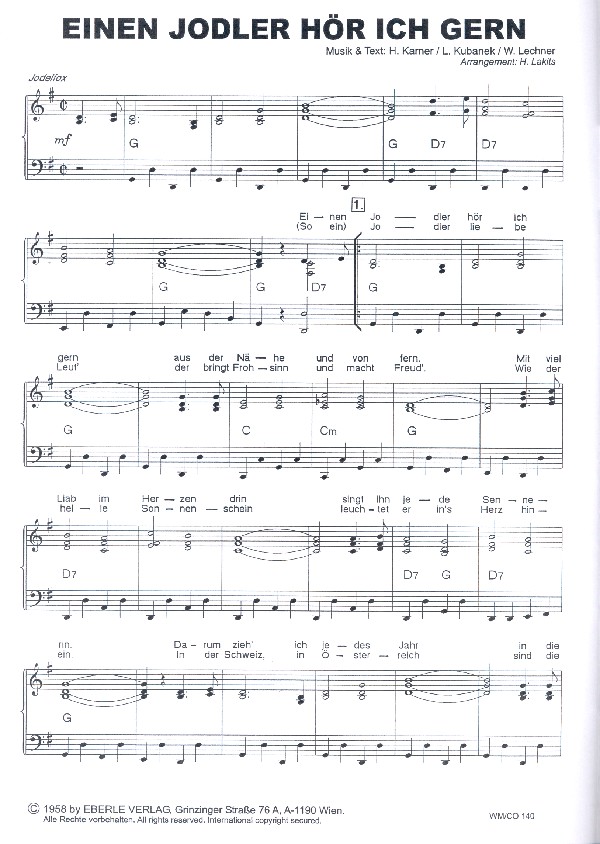 Einen Jodler hör ich gern: