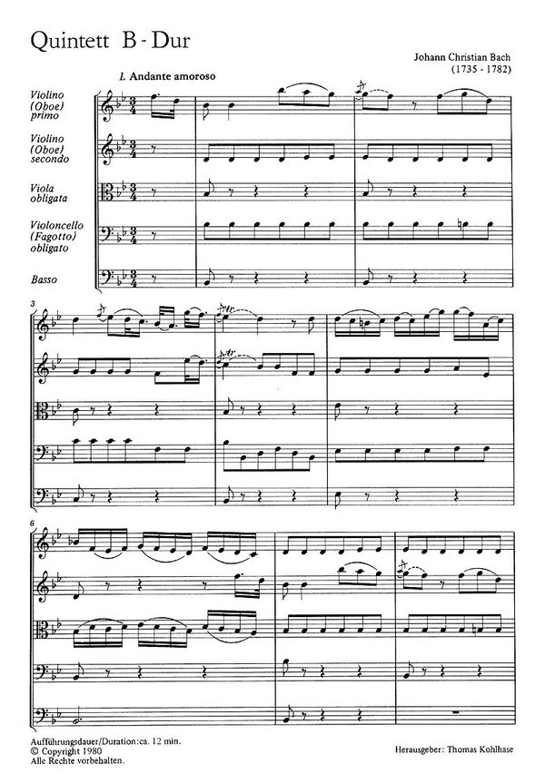 Quintett B-Dur für 2 Violinen,