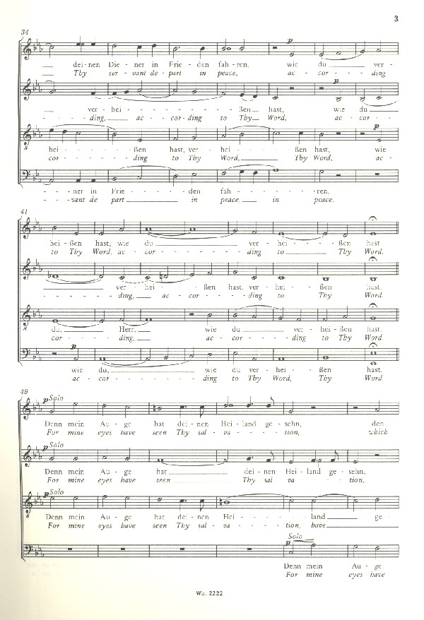 Herr, nun lässest du deinen Diener in Frieden fahren op.69,1