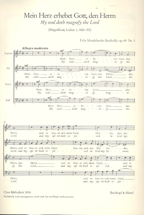 Mein Herz erhebet Gott den Herrn op.69,3