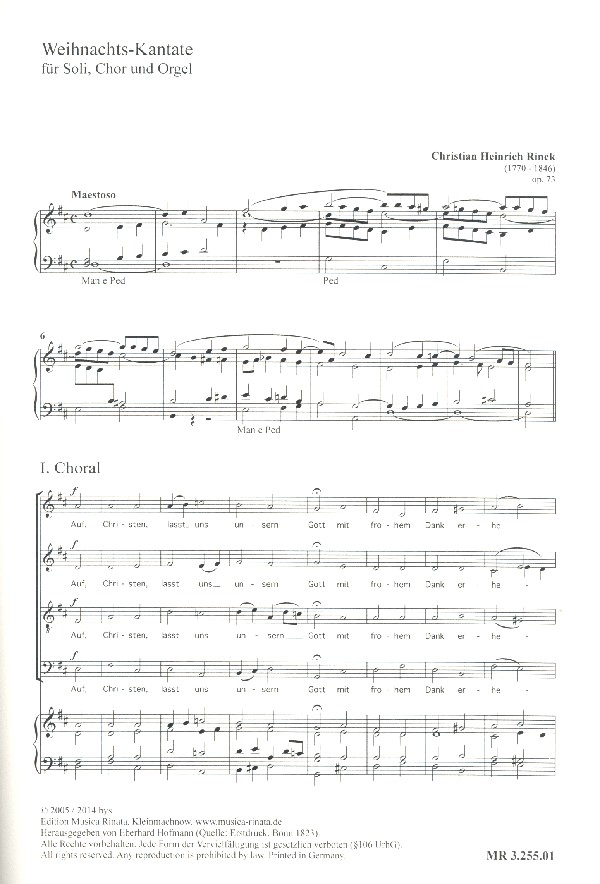 Auf, Christen, lasst uns unsern Gott op.73